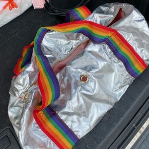Silver & Rainbow Mini Duffle/Gym Bag